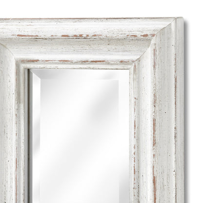 Antique White Frame Narrow Wall Mirror