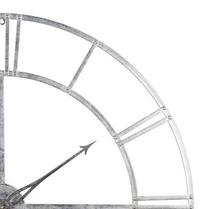 Large Silver Foil Skeleton Wall Clock