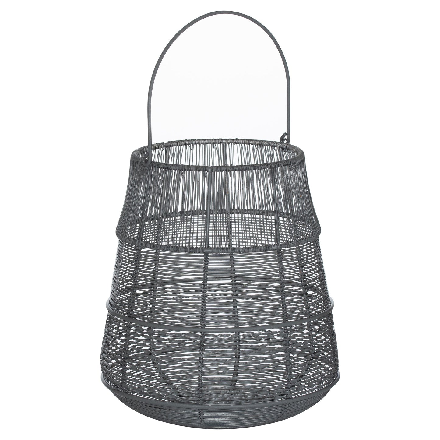 Medium Wire Silver And Grey Glowray Conical Lantern