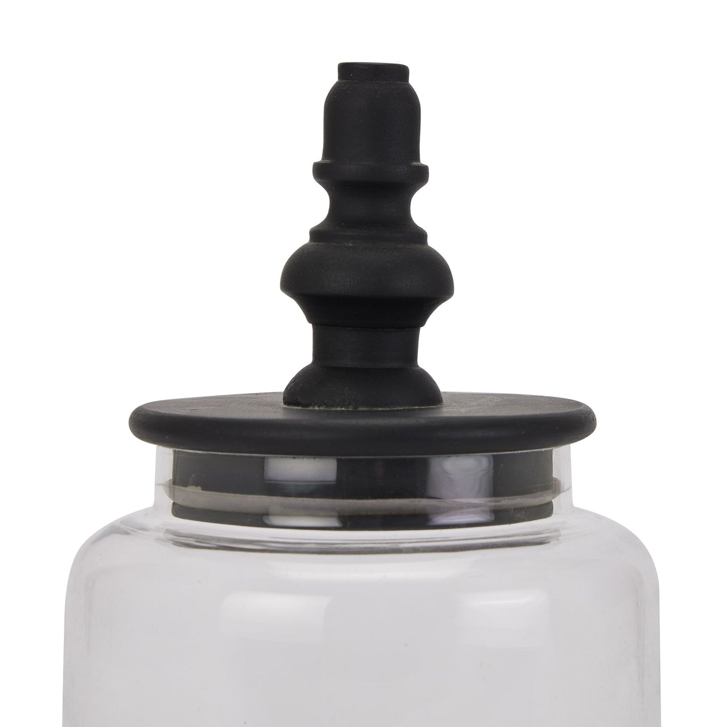 Black Finial Glass Canister