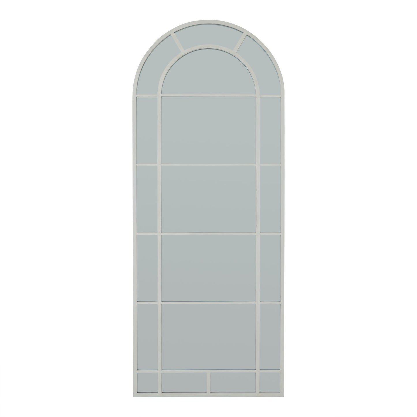 White Large Arched Window Mirror